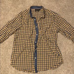 Yellow and blue dress shirt